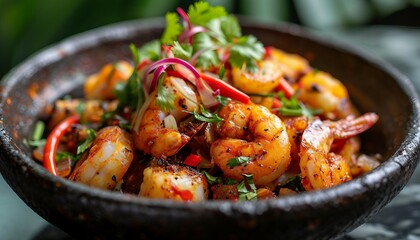 Explore international cuisine by featuring a dish that introduces exotic flavors and spices, transporting the viewer to distant culinary experiences