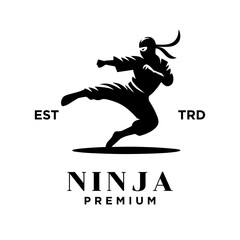 Ninja black logo icon design template illustration © JimzStd