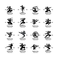 Fototapeta premium Ninja black logo icon design template illustration