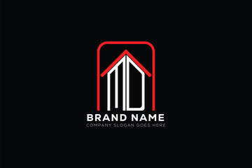 MD letter creative real estate vector logo design . MD creative initials letter logo concept. MD house sheap logo