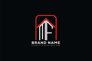 MF letter creative real estate vector logo design . MF creative initials letter logo concept. MF house sheap logo