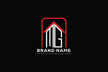MG letter creative real estate vector logo design . MG creative initials letter logo concept. MG house sheap logo
