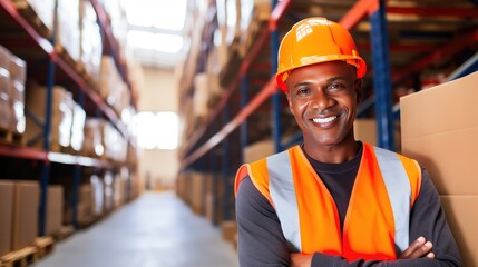 With a poised stance, the warehouse worker oversees the loading and unloading of goods.