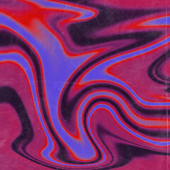 Old Vintage Abstract Funky Template or Background Overlay in Blue Purple and Red with Film Dust and Folded Paper Texture