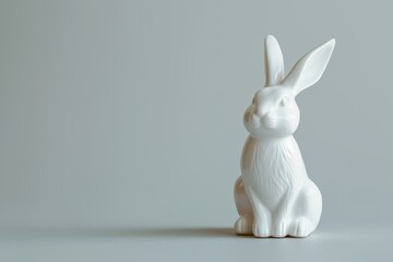Rabbit figurine. Symbol of a happy Easter day.