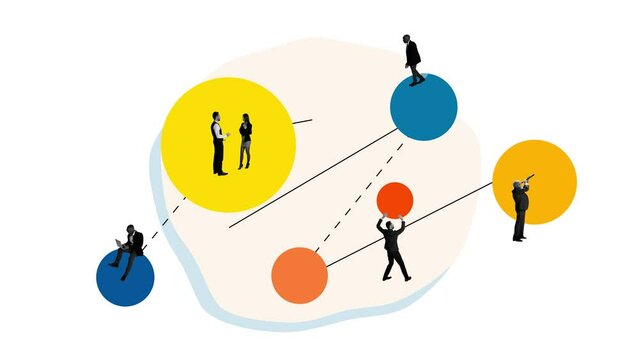 Creative stop motion. Modern animation. Company employees working on new business projects. Successful teamwork. Concept of personal and professional growth, business, motivation, concentration, ad