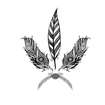 Rustic Feathers vector illustration