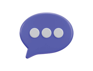 3d speech bubble icon 3d rendering vector illustration