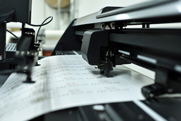 plotter cutting stickers typography polygraphy machine black labels contour cutting	