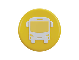 bus icon 3d rendering illustration