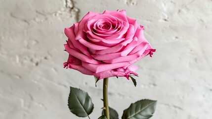 pink rose on wooden background