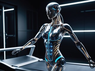 A futuristic woman in a futuristic suit