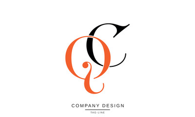 CQ, QC, Abstract Letters Logo Monogram