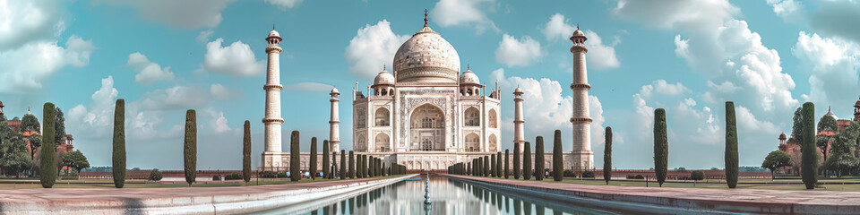 Taj Mahal Serenity - Ultradetailed Illustration for Banners, Covers, and More