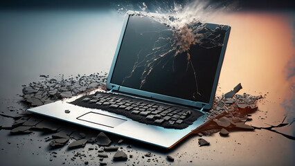 Rozbity laptop