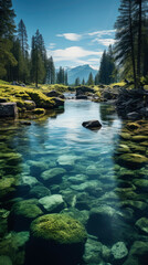 Naklejka premium lake in the forest