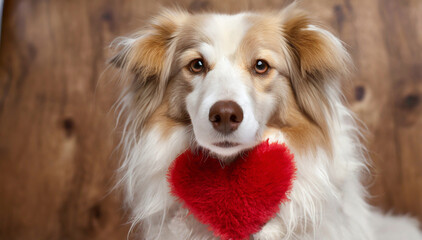 Walentynkowy pies - obrazy, fototapety, plakaty