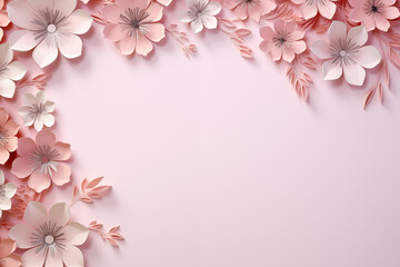 Tasteful Mothers Day or Women's Day background or banner. Delicate springtime flowers with copy space