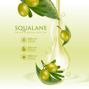 concept of squalane Serum Skin Care Cosmetic poster, banner design