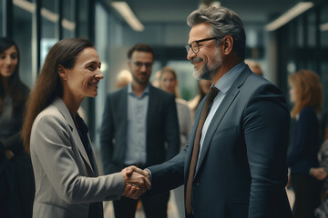 Professional Handshake Between Business Executives