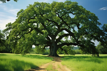 old tree in the park. Generative Ai