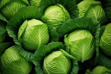 Obraz premium Lots of Fresh green cabbages background