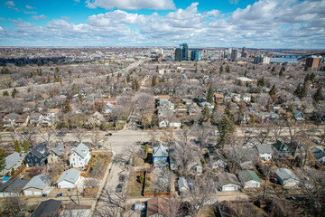 Fototapeta na wymiar Buena Vista Neighborhood Aerial View in Saskatoon