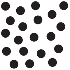 White background with black polka dots