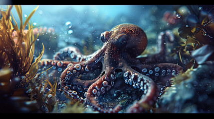 The mysterious inhabitants of the underwater depths, masked to the colors of the environment, like