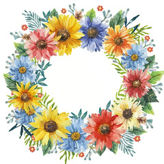 Vibrant Watercolor Festivity, a Floral Symphony on a Joyful Canvas.