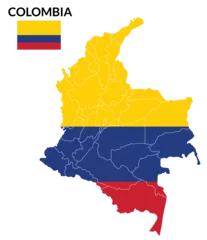 Foto op Canvas Colombia map. Map of Colombia with Colombia flag © Supatra