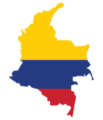 Colombia map. Map of Colombia with Colombia flag