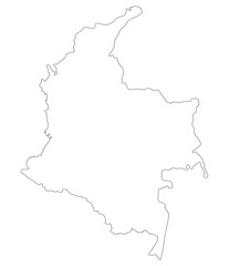 Colombia map. Map of Colombia in white color