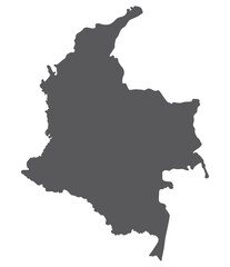 Colombia map. Map of Colombia in grey color