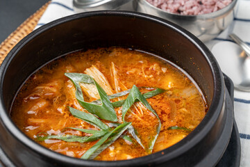 Galbitang, raw beef bibimbap, beef brisket soybean paste stew, raw pork kimchi stew, pork ribs, galbi, kimchi stew