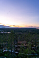 Finnish Lapland Rovaniemi Sunset in the Forest Skyline