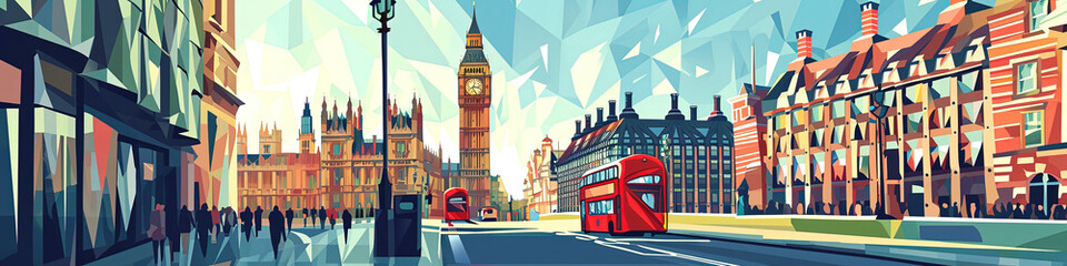 Obraz premium London Elegance - Ultradetailed Illustration for Banners, Covers, and More