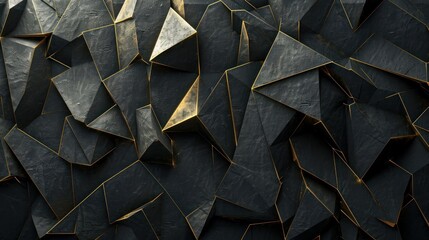 beautiful abstract art in black and gold iwith geometric sharp lines patternmotion   