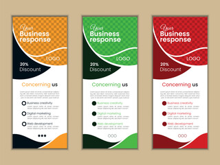 Vector abstract business roll up banner design template.