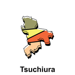Tsuchiura City of Japan map vector illustration, vector template with outline graphic sketch design