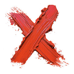 X mark painted from red lipstick.