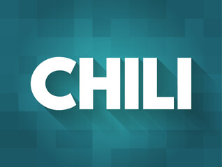 Chili - are varieties of the berry-fruit of plants from the genus Capsicum, which are members of the nightshade family Solanaceae, text concept background