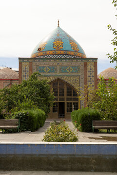 Blue mosque muslim religious islamic building in armanian capitol of Yerevan