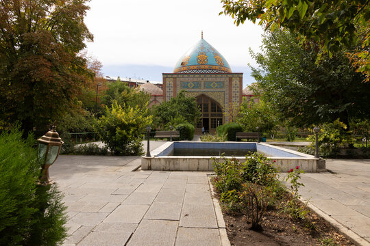 Blue mosque muslim religious islamic building in armanian capitol of Yerevan