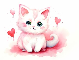 kitten with heart