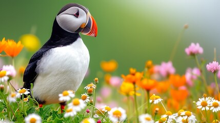 Naklejka premium atlantic puffin bird