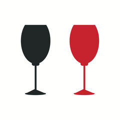 Wine glasses icons set simple symbol of bar, restaurant.Vector