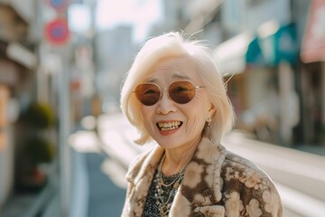 おでかけを楽しむ日本人のおばあさん（シニア・高齢者・旅行） - obrazy, fototapety, plakaty