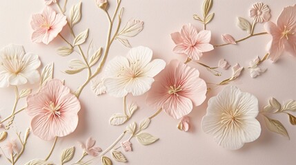Delicate flower motifs grace the card, symbolizing love and the blossoming union