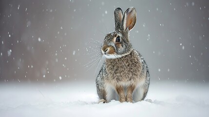 rabbit in winter